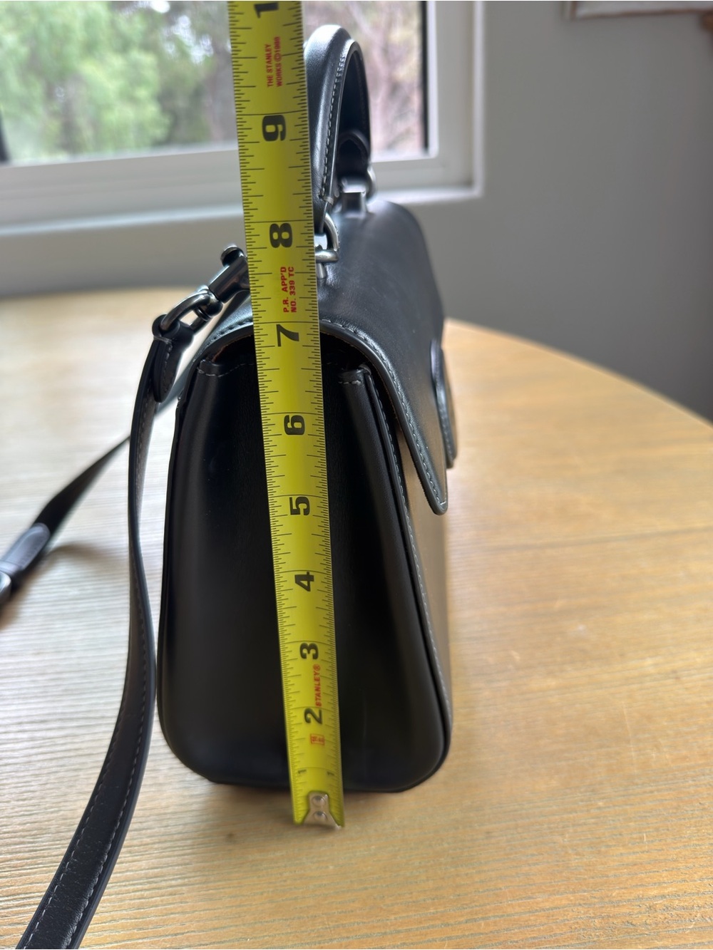 Coach Eliza Black Leather Top-Handle Crossbody Bag - Picture 13 of 15